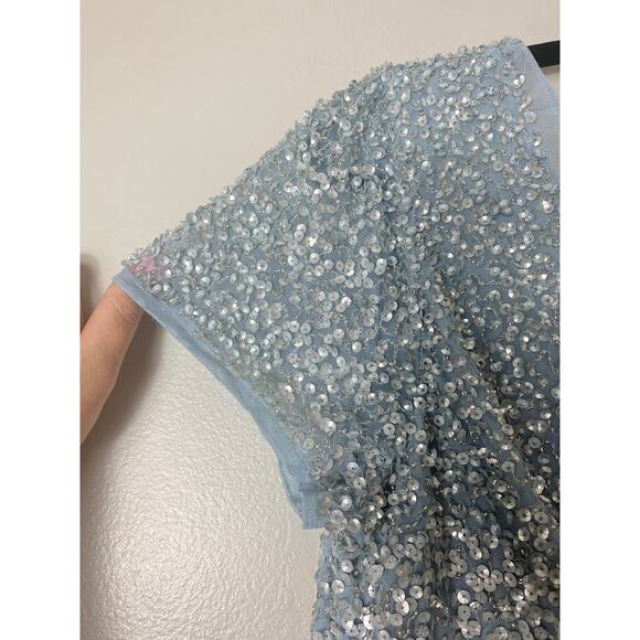 NWT ADRIANNA PAPELL DRESS GOWN BLUE 12 MOTHER OF THE BRIDE BRIDESMAID WEDDING - Picture 9 of 15